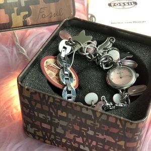 Fossil F2 watch bracelet with charms